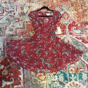 Flirty Ralph Lauren Burgundy Floral Dress